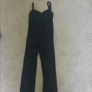 Eleve Dancewear Black Ribbed Wide-Leg Jumpsuit
